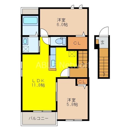 プリムラ弐番館の物件間取画像